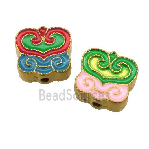 enamel alloy beads, gold plated