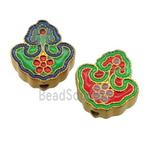 enamel alloy beads, gold plated