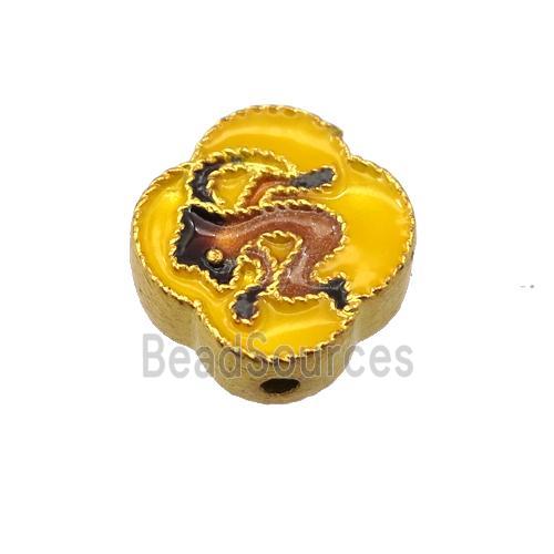 enamel alloy beads, Chinese Zodiac Monkey, gold plated