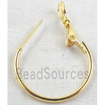 leaverback earring hoop, gold plated