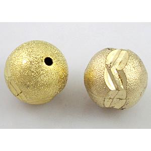 stardust beads, copper, gold plated, round, matte