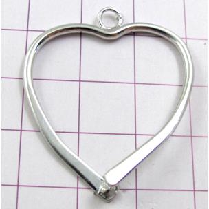 Copper Heart Pendant Platinum Plated