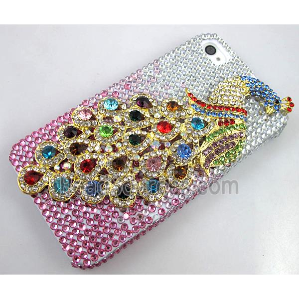 iPhone 4&4S Peacock Diamond Rainstone Case Cover