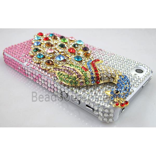 iPhone 4&4S Peacock Diamond Rainstone Case Cover