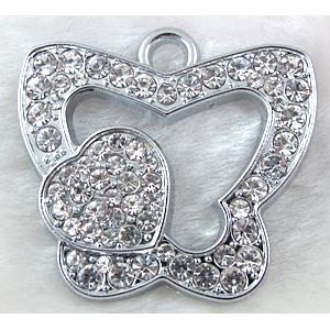 Platinum Plated Jewelry Pendant Enchase Rhinestone