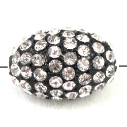 rhinestone pave beads, black alloy barrel spacer for bracelet