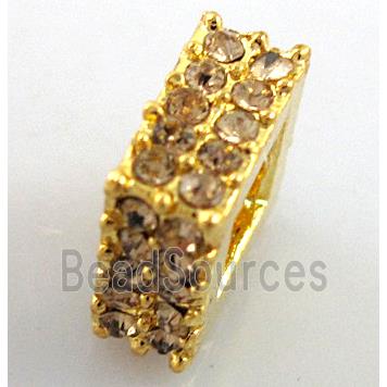 alloy bead with rhinestone, gold