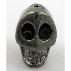 skull charm for bracelet, alloy bead with rhinestone