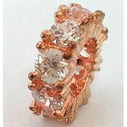 copper bead with zircon, red copper