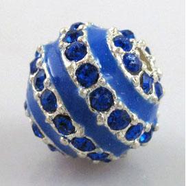 enamel alloy beads, rhinestone