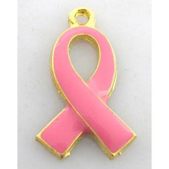 cancer awareness ribbon, enamel alloy pendant