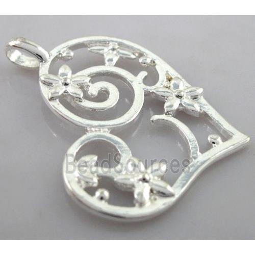 alloy pendants, silver plated