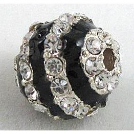 enamel alloy bead, rhinestone