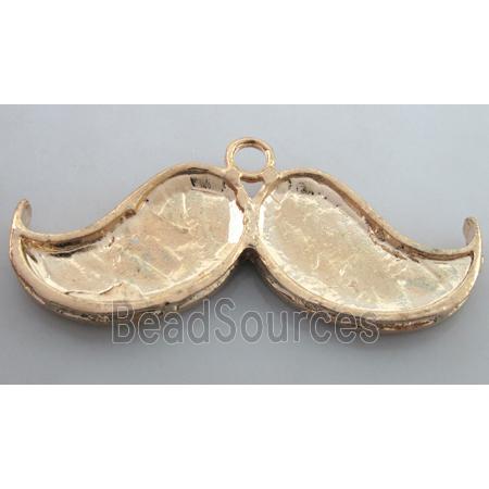 alloy Mustache pendants pave rhinestone rose gold