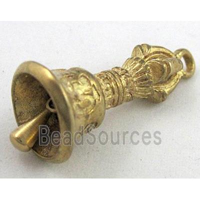 copper Phurba pendant, bell, brass