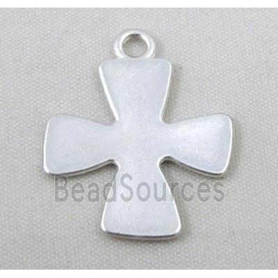 cross alloy pendant, duck-silver