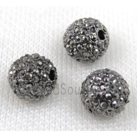 alloy spacer beads with rhinestone, round