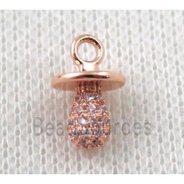 copper lamp pendant paved zircon, rose gold