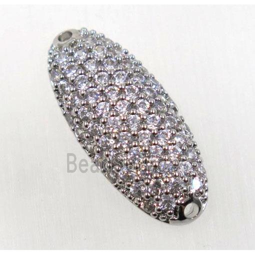 copper connector paved zircon, platinum plated