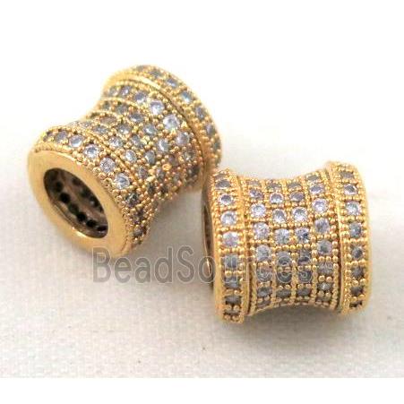 Zircon, copper spacer bead, gold plated