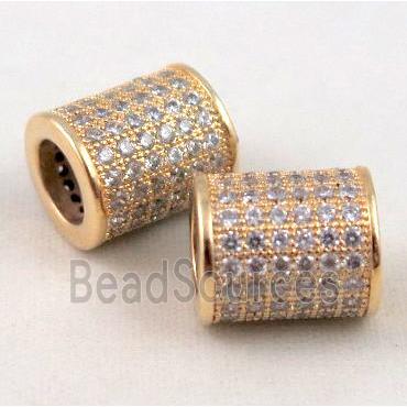 Zircon, copper spacer beads, gold plated