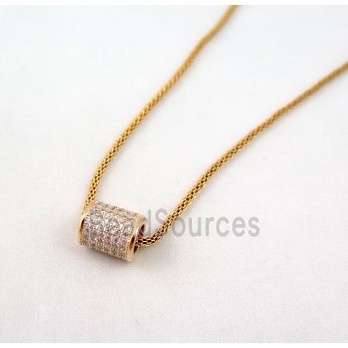 Zircon, copper spacer beads, gold plated