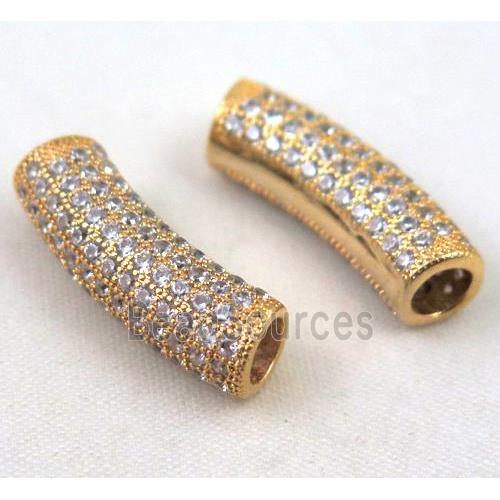 Zircon, copper spacer bead, gold plated