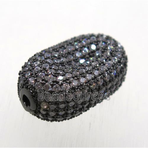 copper beads paved zircon, black plated