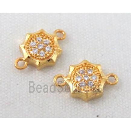 zircon, copper connector, gold plated