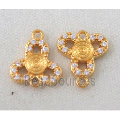 zircon, copper connector, gold plated