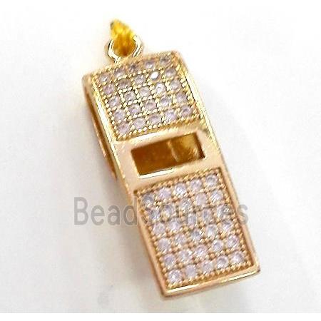 zircon, copper pendant, gold plated