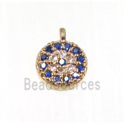 copper circle pendant pave zircon, rose gold