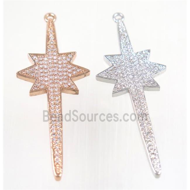 copper northStar pendant pave zircon, mix color