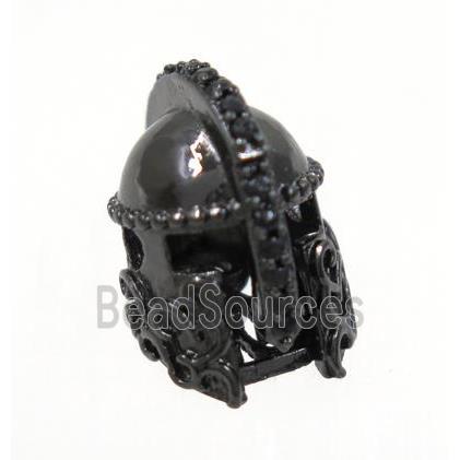 copper helm bead paved zircon, black plated