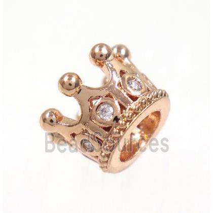 copper bead paved zircon, crown