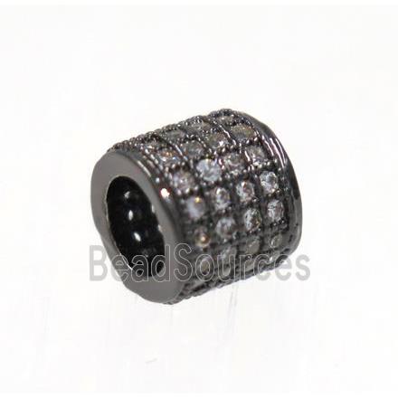 copper tube beads paved zircon, black plated