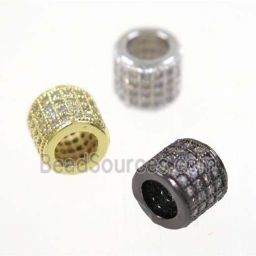 copper tube beads paved zircon, mix color