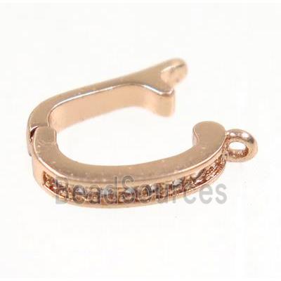 copper clasp paved zircon, rose gold