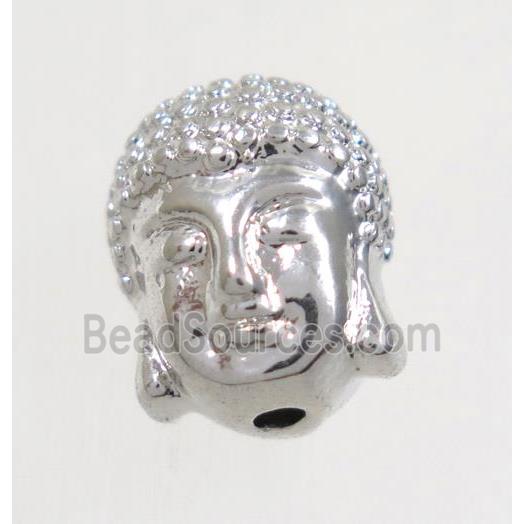 copper buddha bead, platinum plated