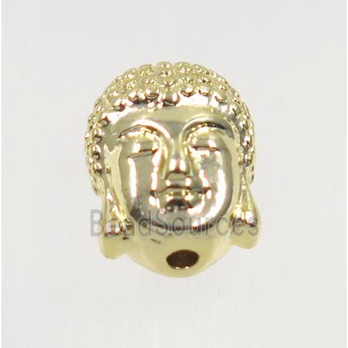 copper buddha beads, gold plated