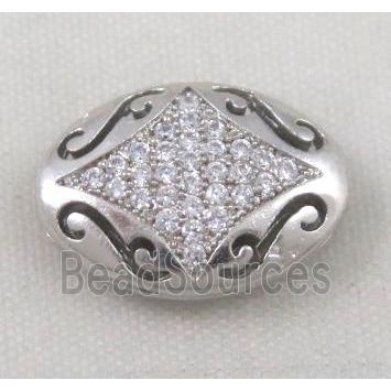 Zircon copper spacer bead, platinum plated