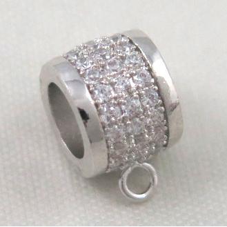 Zircon copper spacer bead, platinum plated