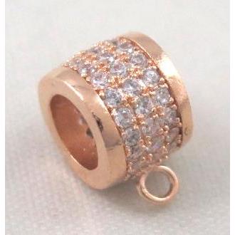 copper hanger bail pave zircon, rose gold