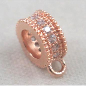 copper hanger bail pave zircon, rose gold