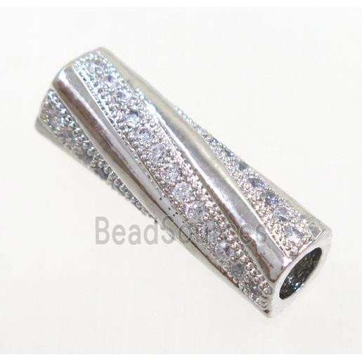 copper spacer tube bead paved zircon