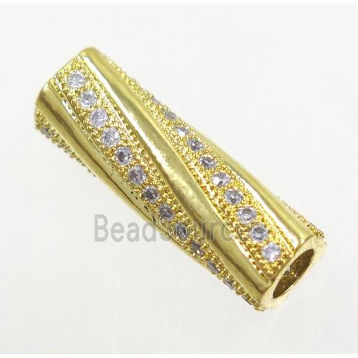 copper spacer tube beads paved zircon