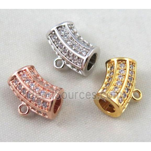 Zircon copper hanger bail, mixed color