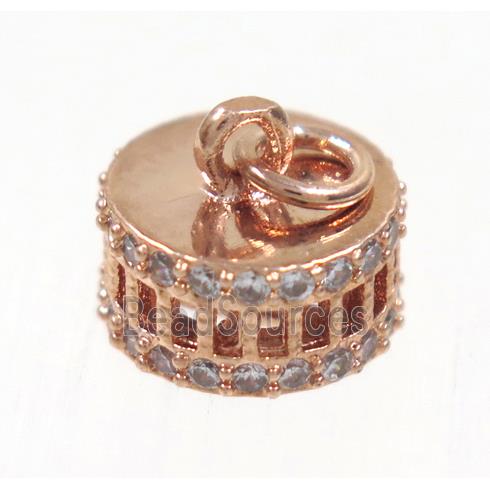 copper Colosseum pendant paved zircon, rose gold