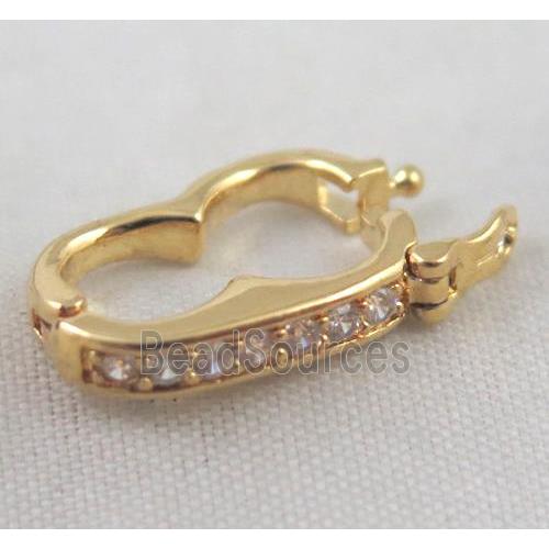 Zircon copper clasp, gold plated