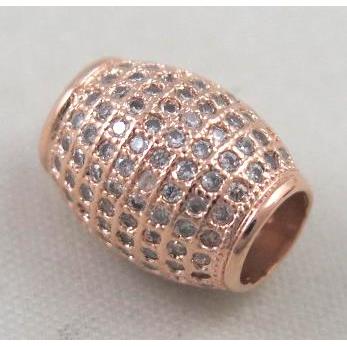 Zircon copper spacer bead, rose gold plated